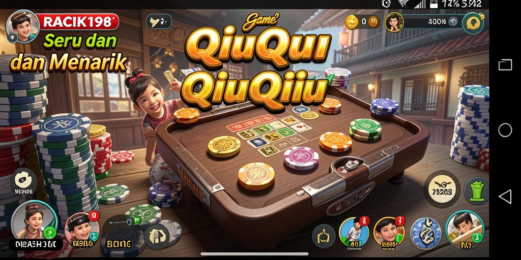 Tampilan seru gameplay QiuQiu RACIK198 yang mendebarkan.