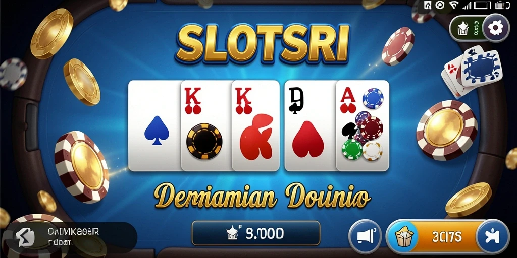Screenshot gameplay seru SLOTSRI menampilkan aksi domino yang menegangkan.