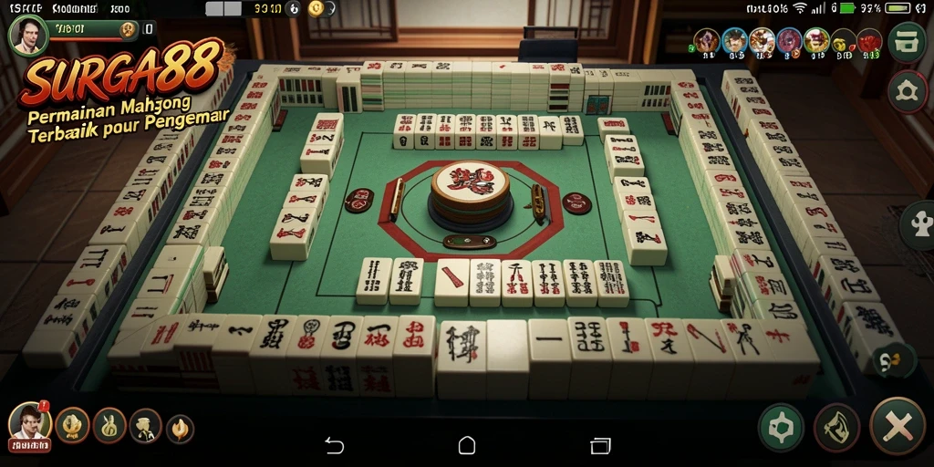 Tampilan gameplay Mahjong yang menarik dan interaktif di SURGA88.